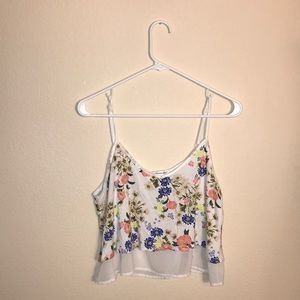 Floral cropped tank
